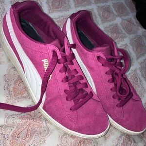 PUMA Women's Fuchsia and White Sneakers